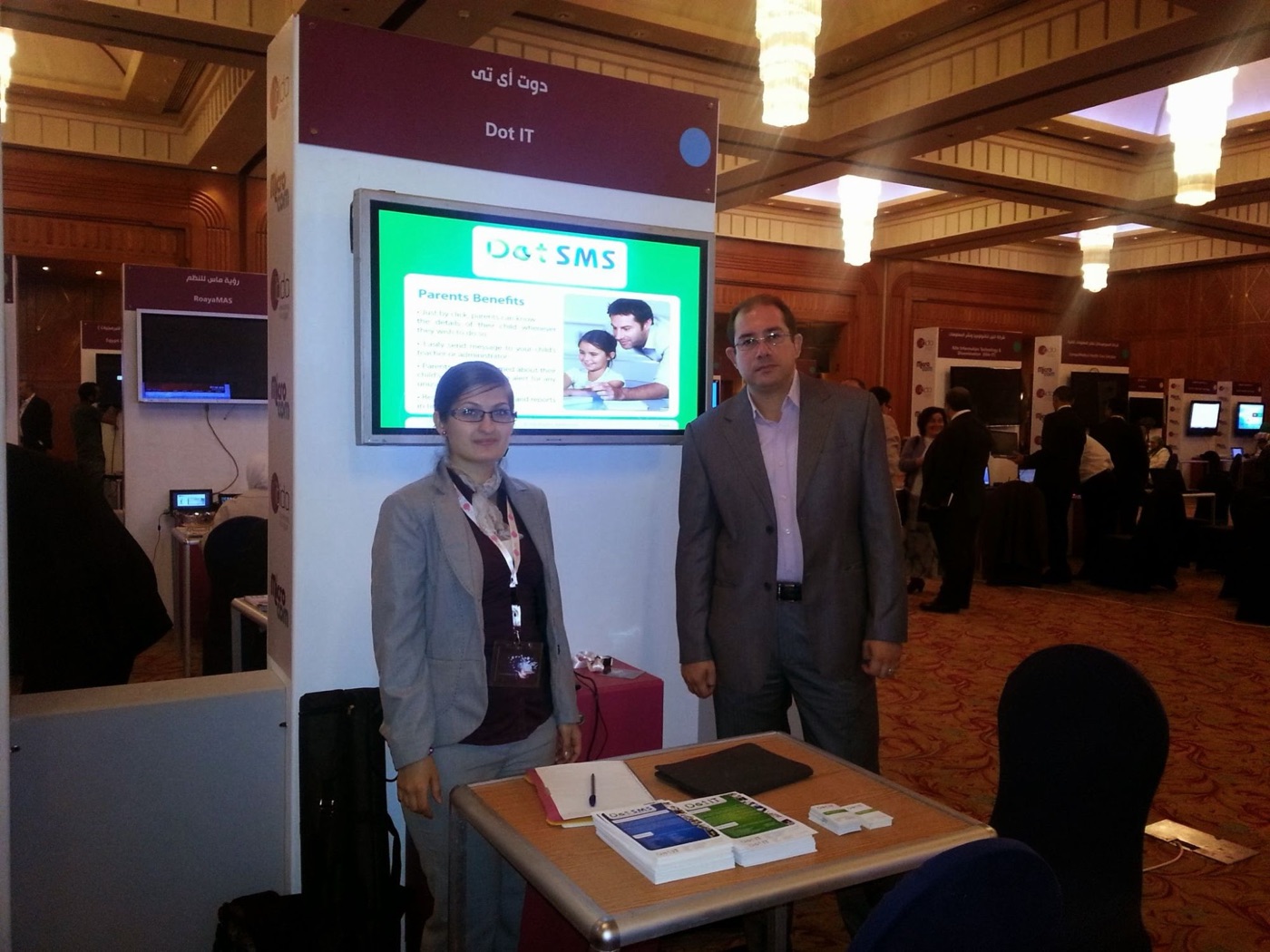 Simina at the Dot IT booth at a tech conference in Cairo