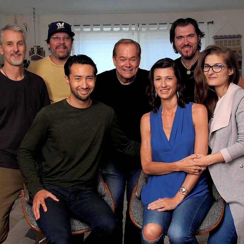 Simina with a client team at a video shoot